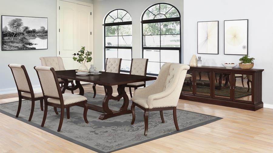 Brockway Rectangular Trestle Dining Set 7pc. Table & 6 chairs 110311-S7