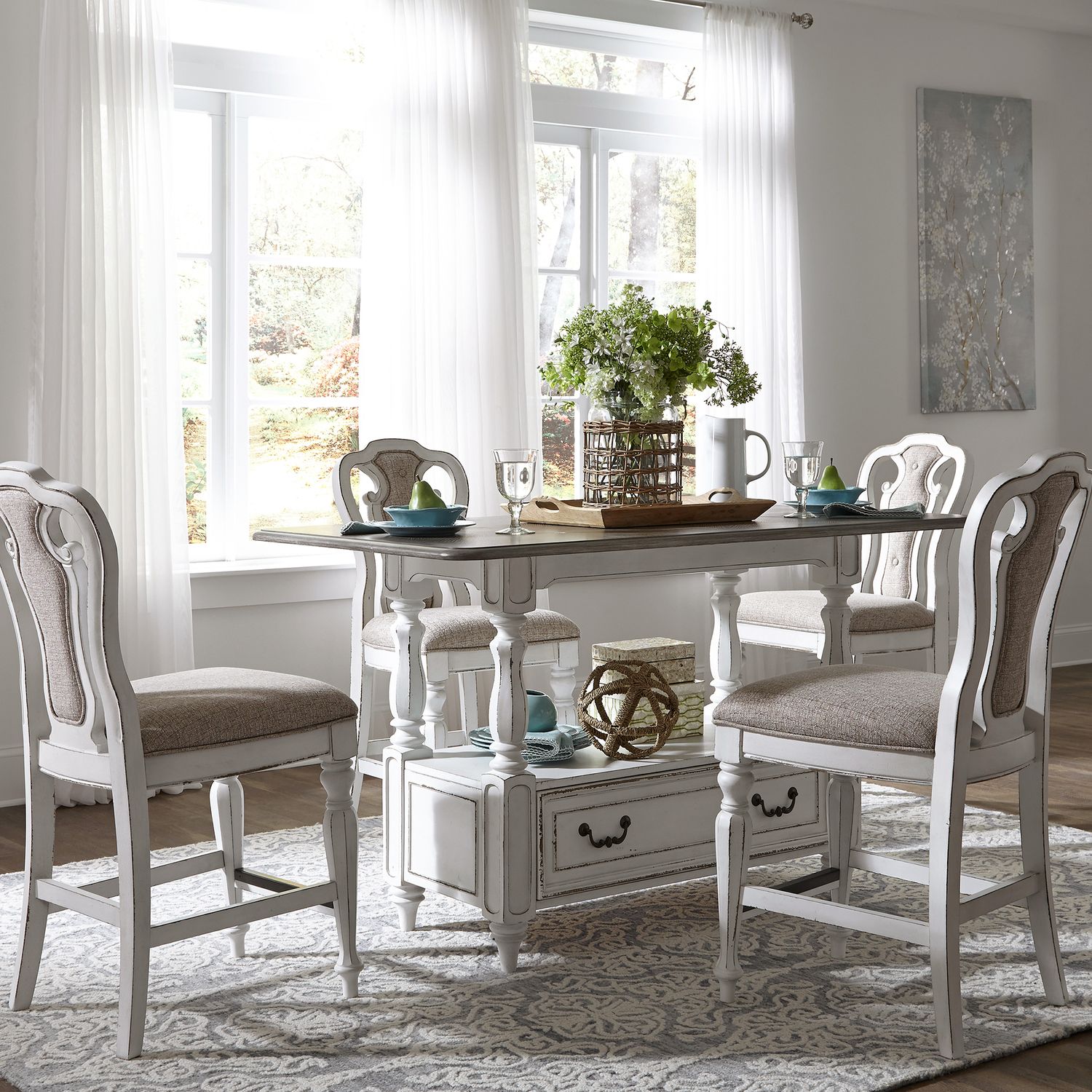 Magnolia Manor 5 Piece Gathering Table Set by Liberty SKU: 244-DR-5GTS