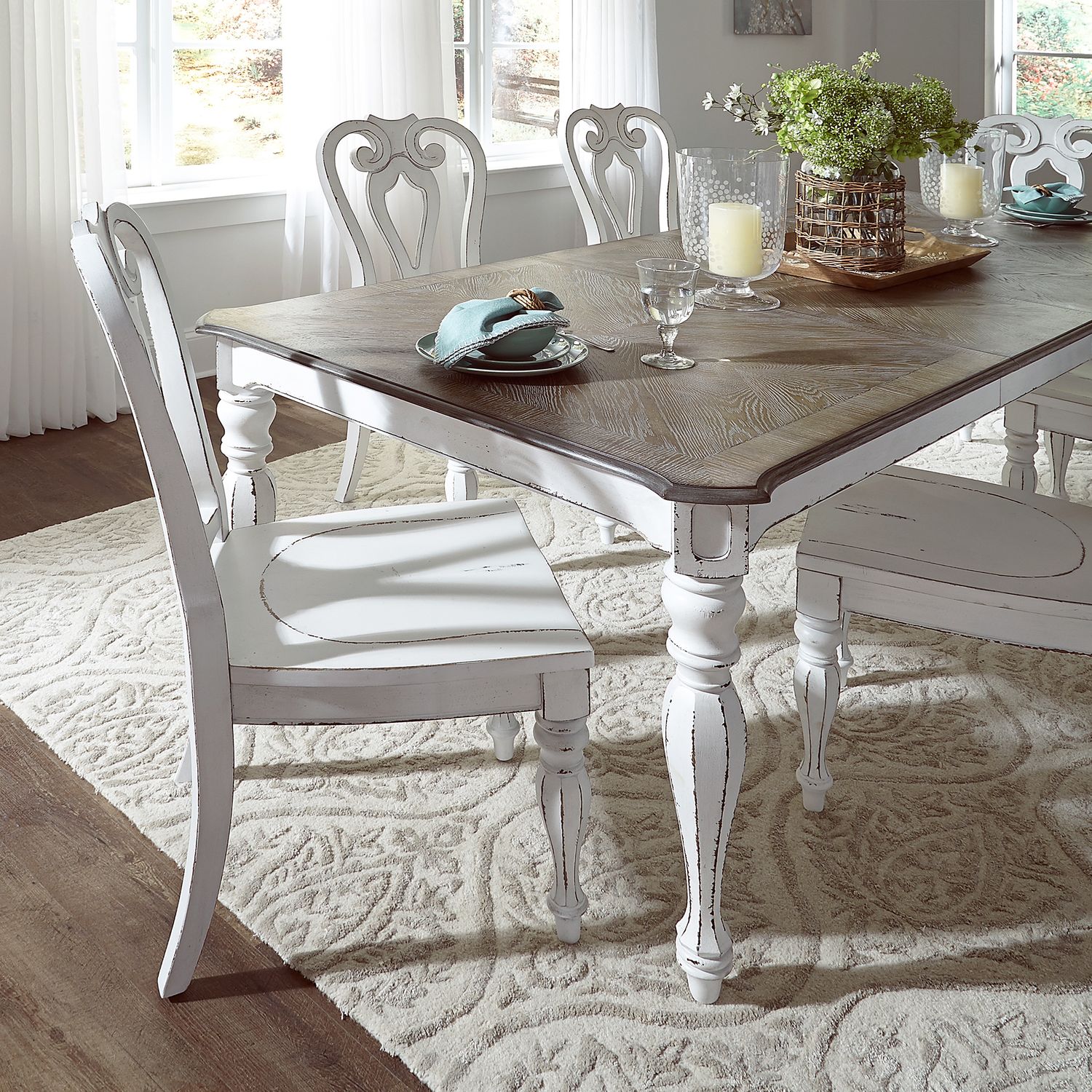 Magnolia manor antique white shop dining set