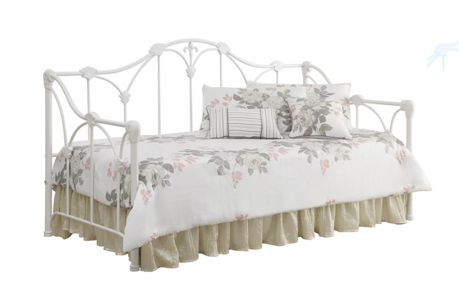 Twin Metal Daybed with Floral Frame White 300216 Coaster