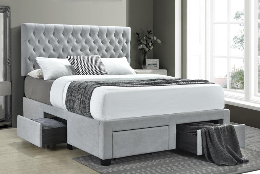Shelburne Queen 4-drawer Button Tufted Storage Bed From Coaster 305878Q