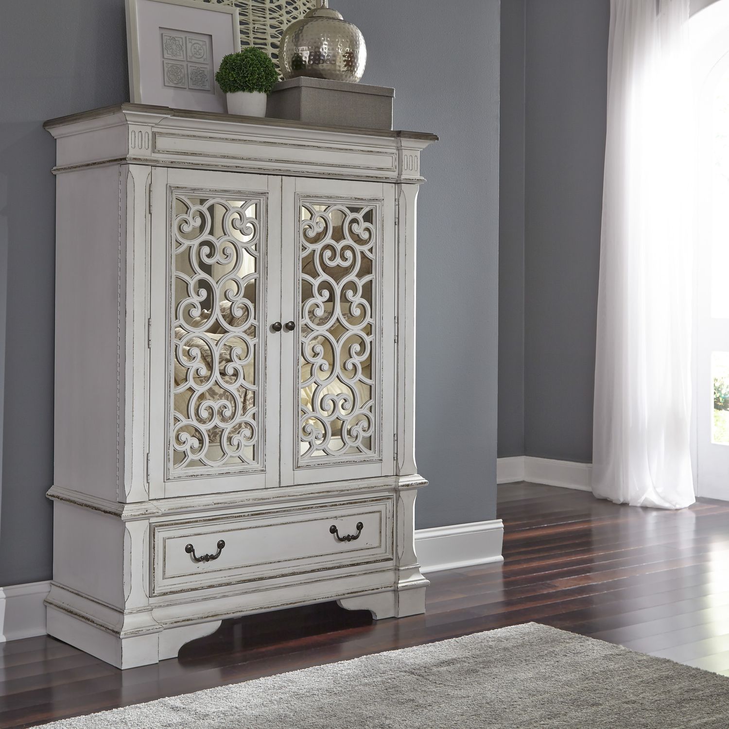 Abbey Park / Mirrored 2 Door Chest SKU: 520-BR42 Liberty Furniture