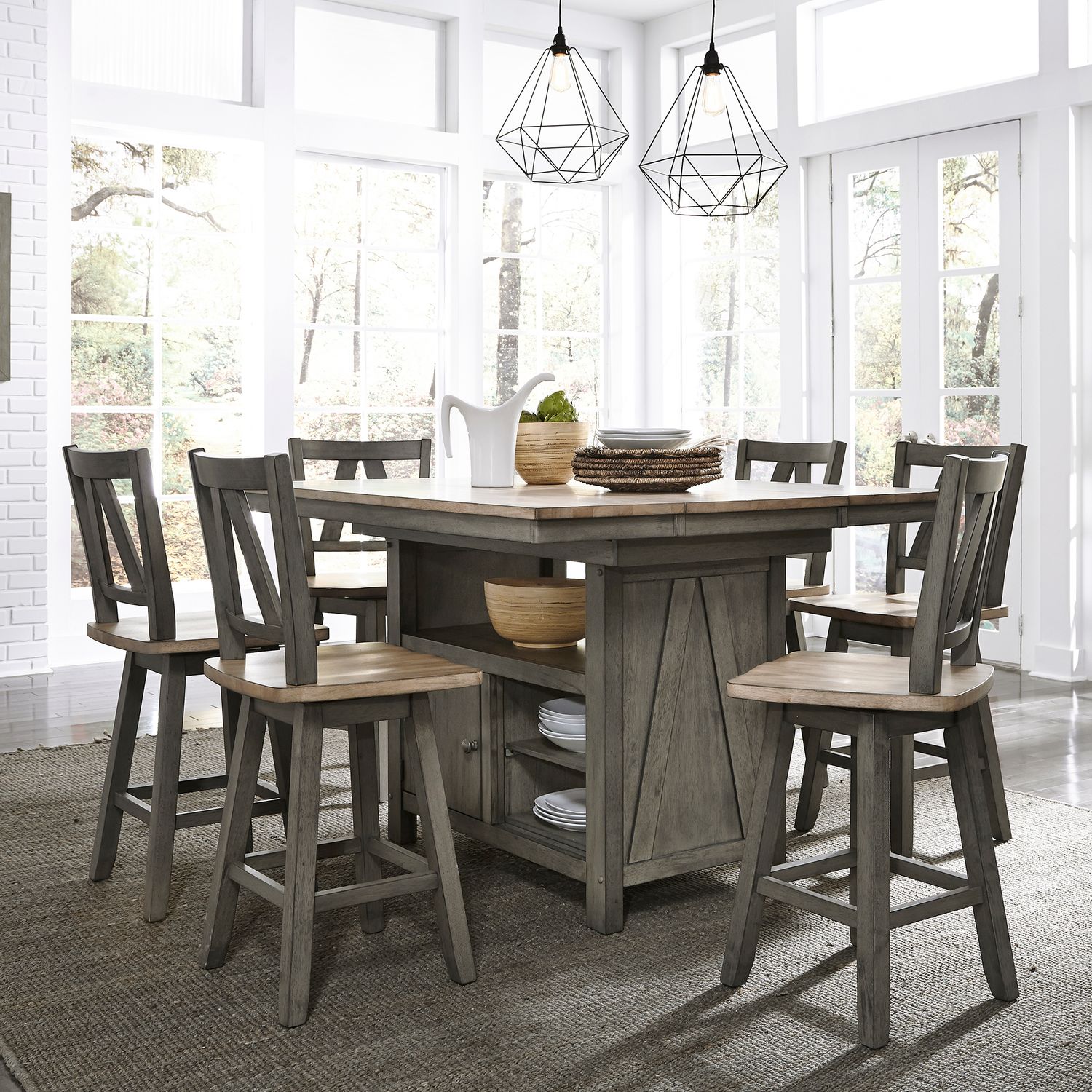 Lindsey Farm 7 Piece Gathering Table Set from Liberty Furniture