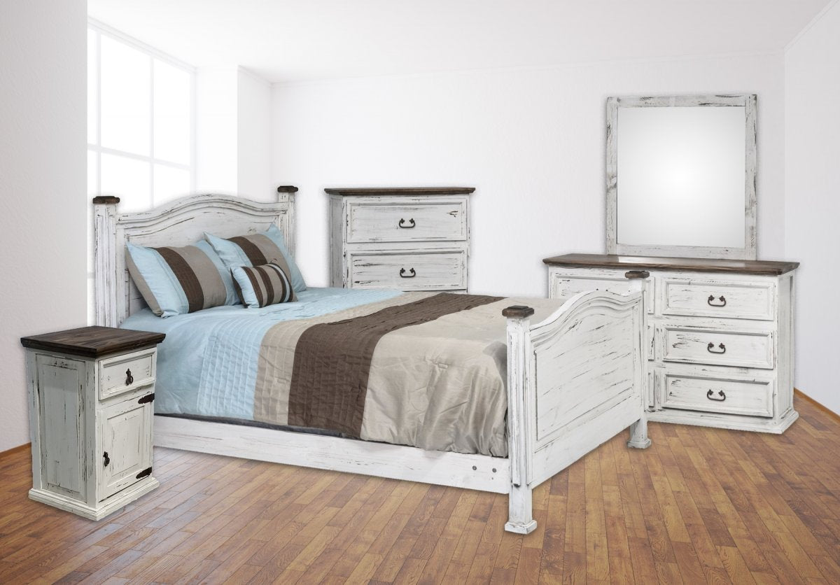 WHITE RUSTIC Promo BEDROOM Collection  Twin Full Queen King