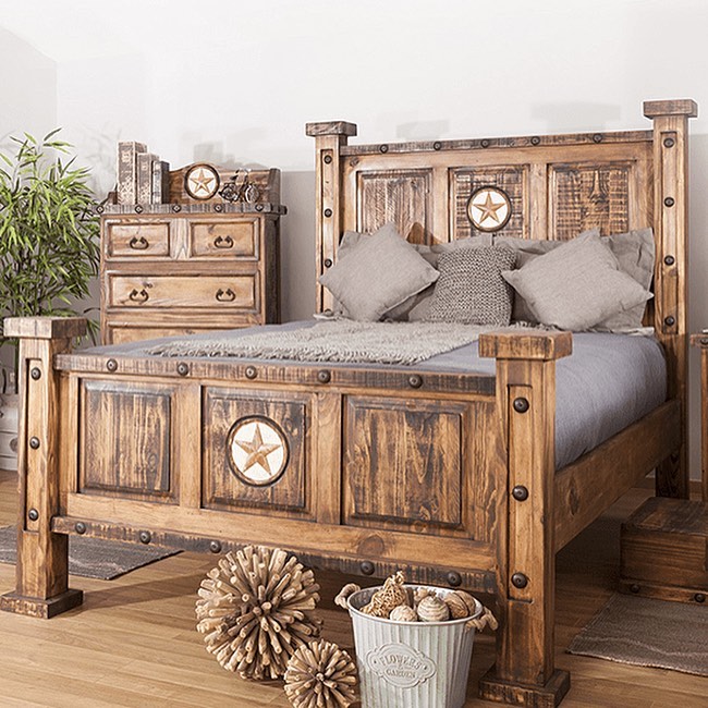 Laredo Rustic Bedroom Collection with Marble Star
