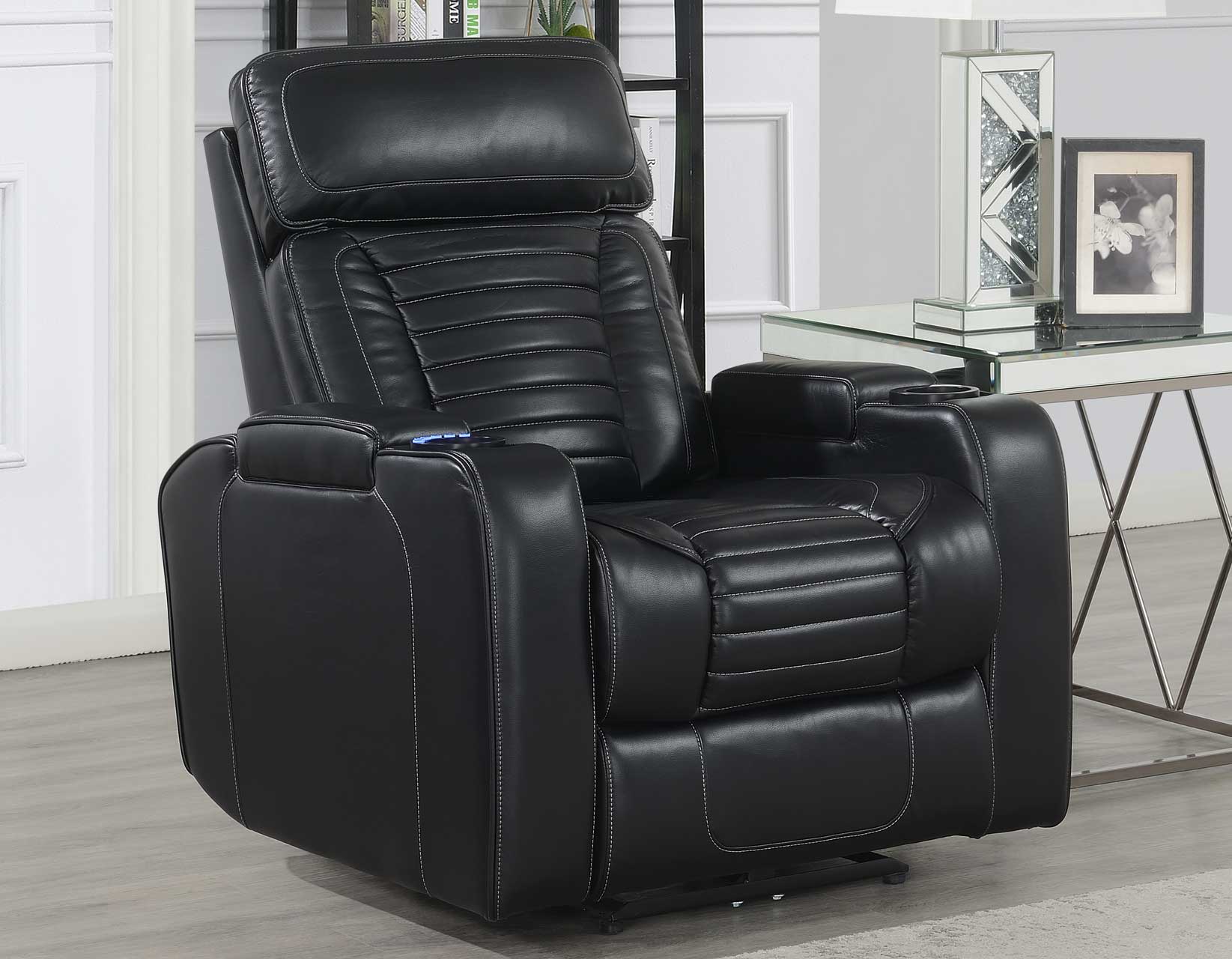 Lavon 3-Piece Dual-Power Leatherette Reclining Set-Recliner, Sofa and Love