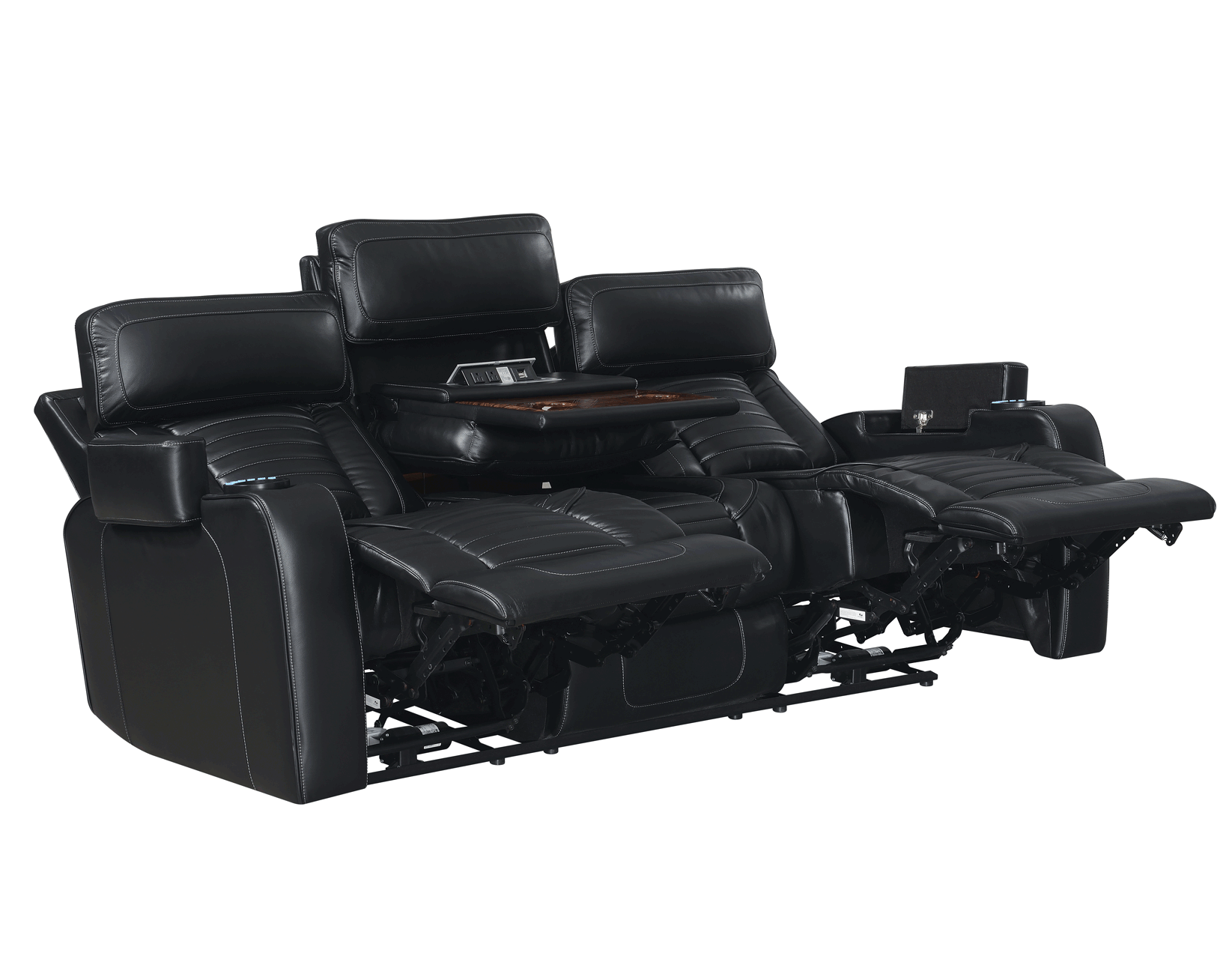 Lavon 3-Piece Dual-Power Leatherette Reclining Set-Recliner, Sofa and Love
