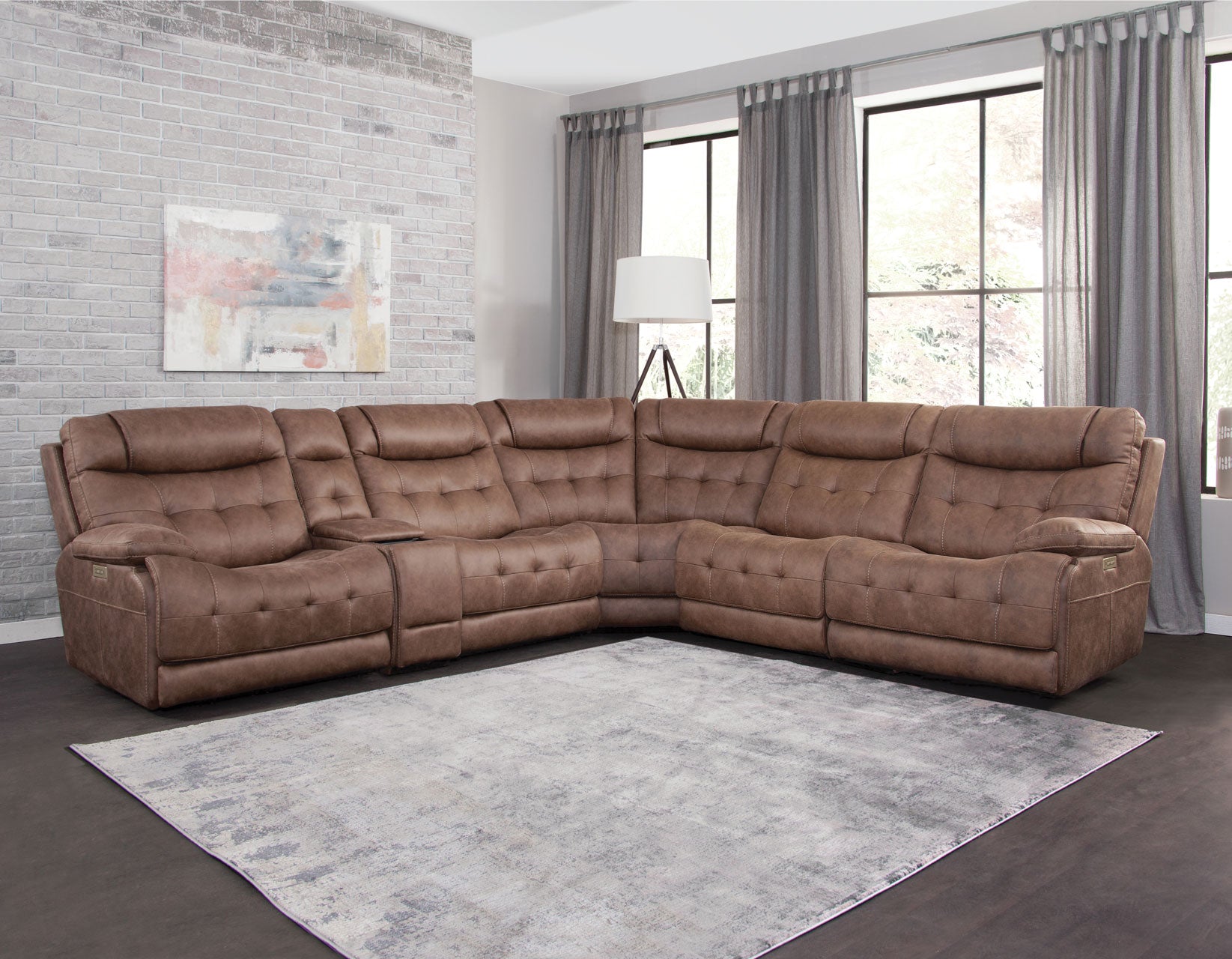 Arlington 6-Piece Dual-Power Reclining Sectional by Steve Silver