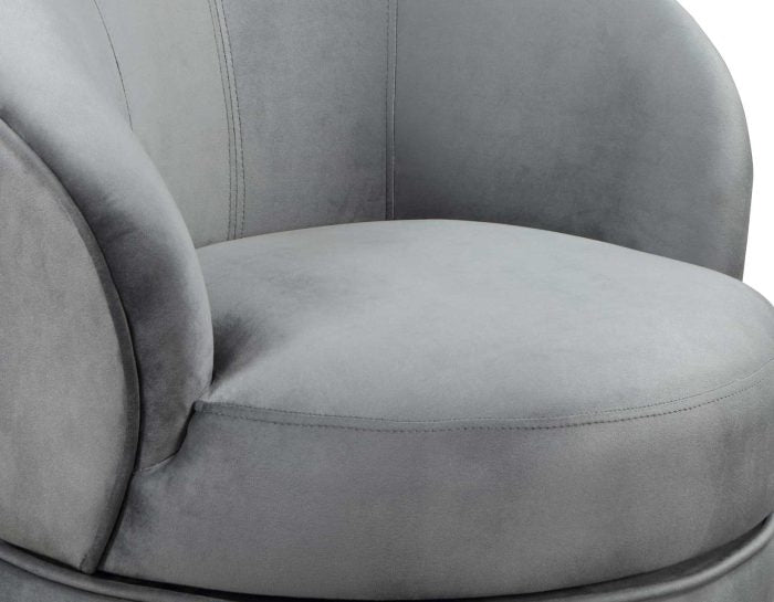Sophia Swivel Accent Chair, Gray Velvet by Steve Silver