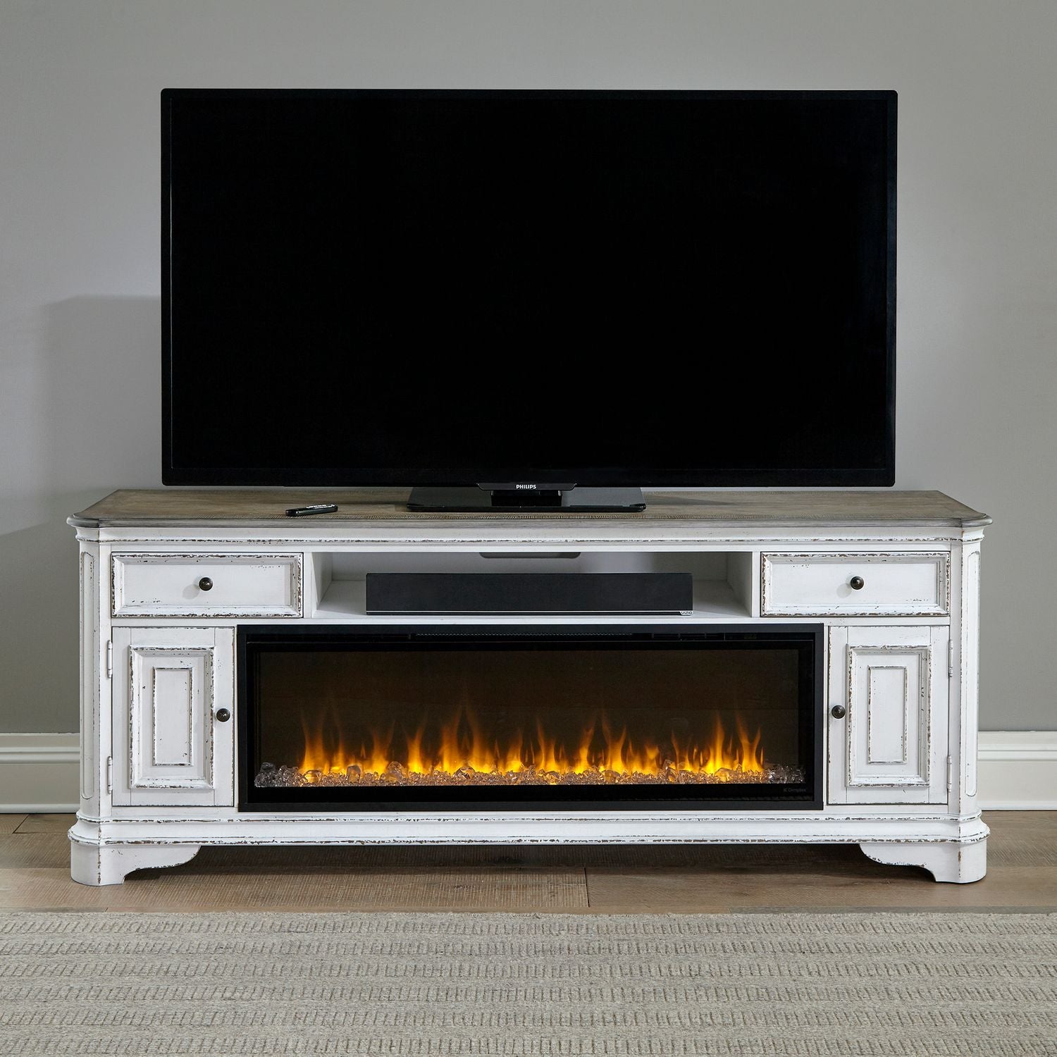 Magnolia Manor  244 - 82 Inch Fireplace TV Console by Liberty Furniture