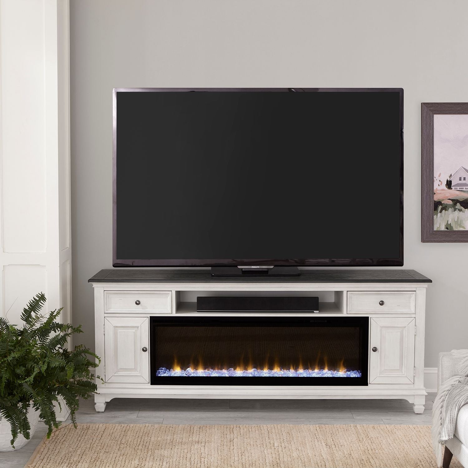 Allyson Park 417 80 Inch Fireplace TV Consoles by Liberty Furniture