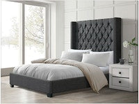 Morrow Charcoal 6ft. Tall Upholstered Bed