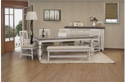 Stone Rectangular Dining Collection Model: IFD4681DINING  Solid Wood